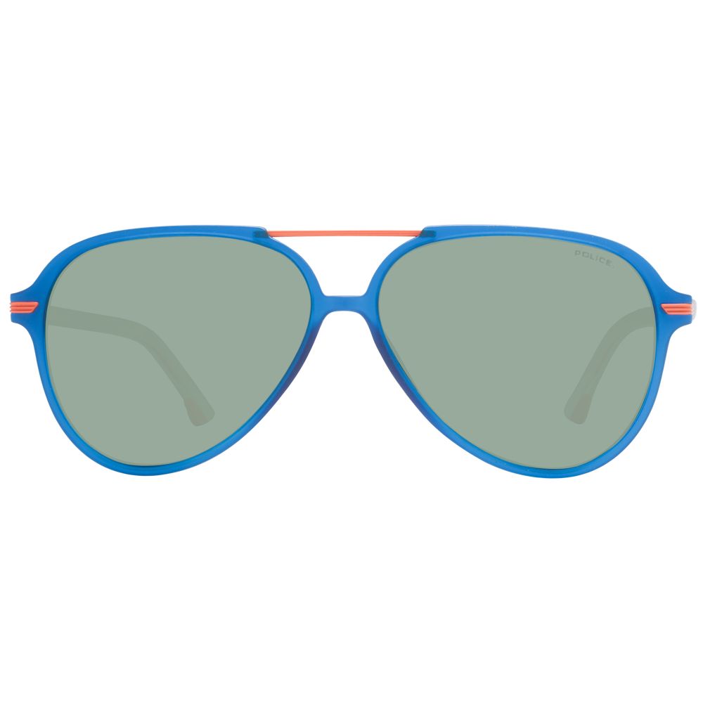 Police Blue Plastic Sunglasses