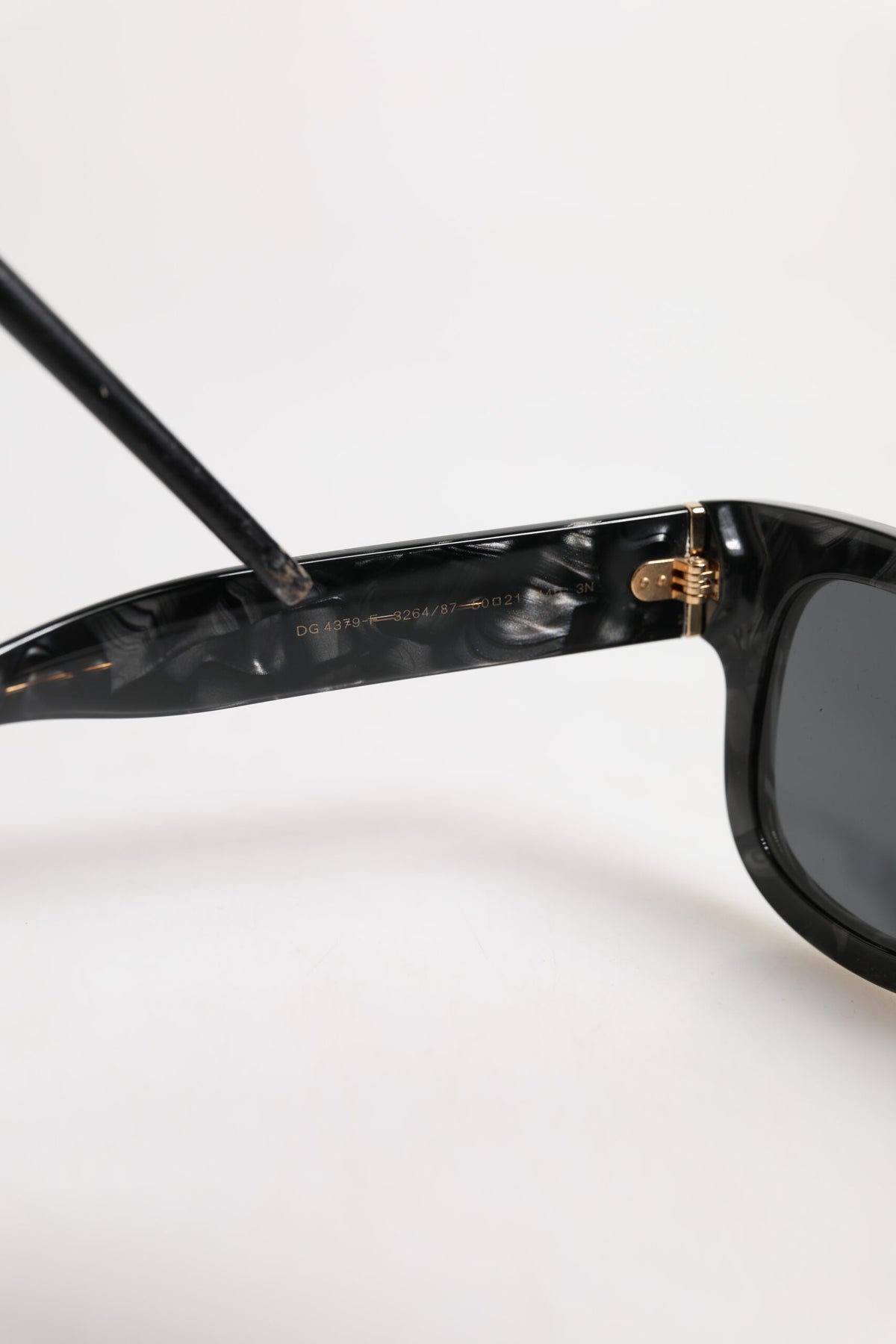 Dolce & Gabbana Pearl White Acetate Frame Domenico Deep Shades Sunglasses