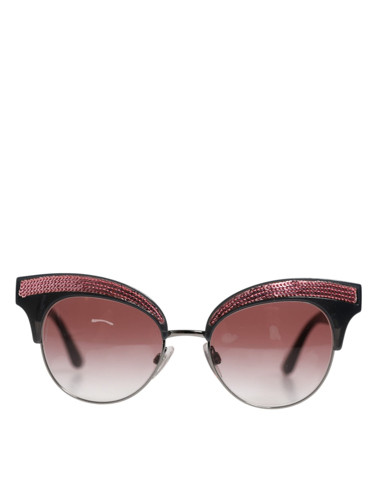 Dolce & Gabbana Black Pink Mirrored Cat Eye DG6109 Sequined Sunglasses