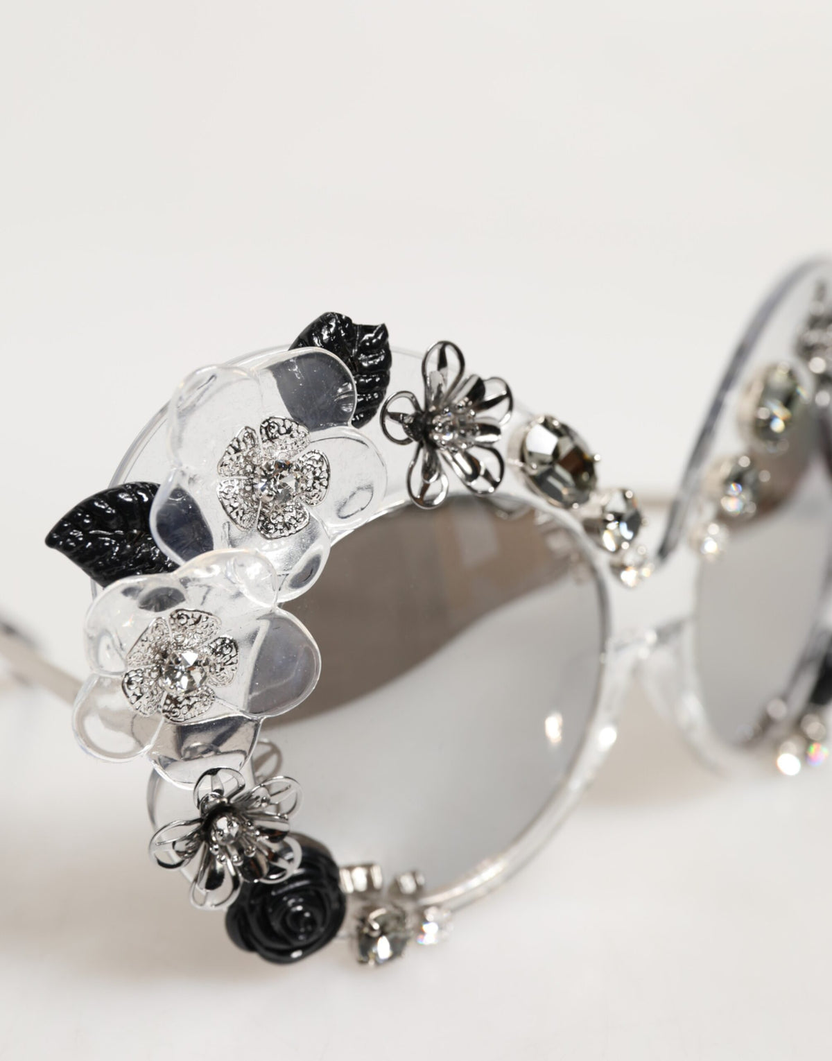 Dolce & Gabbana Transparent DG4292 Round Crystal Flowers Sunglasses