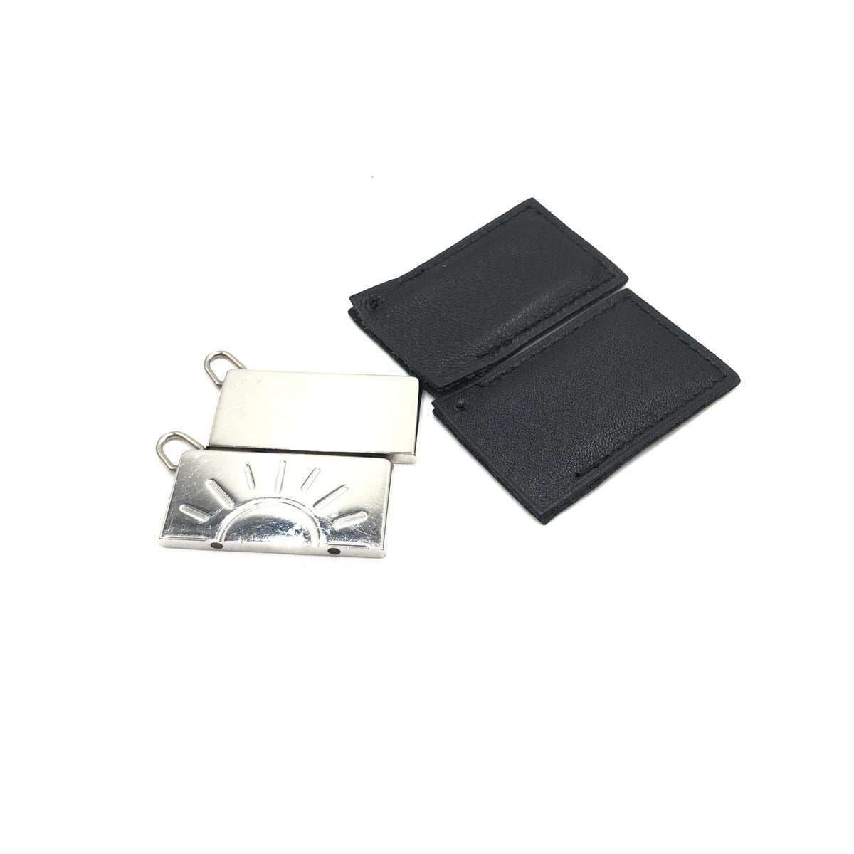 Hermès Silver Tone Half Sun Pendant Set