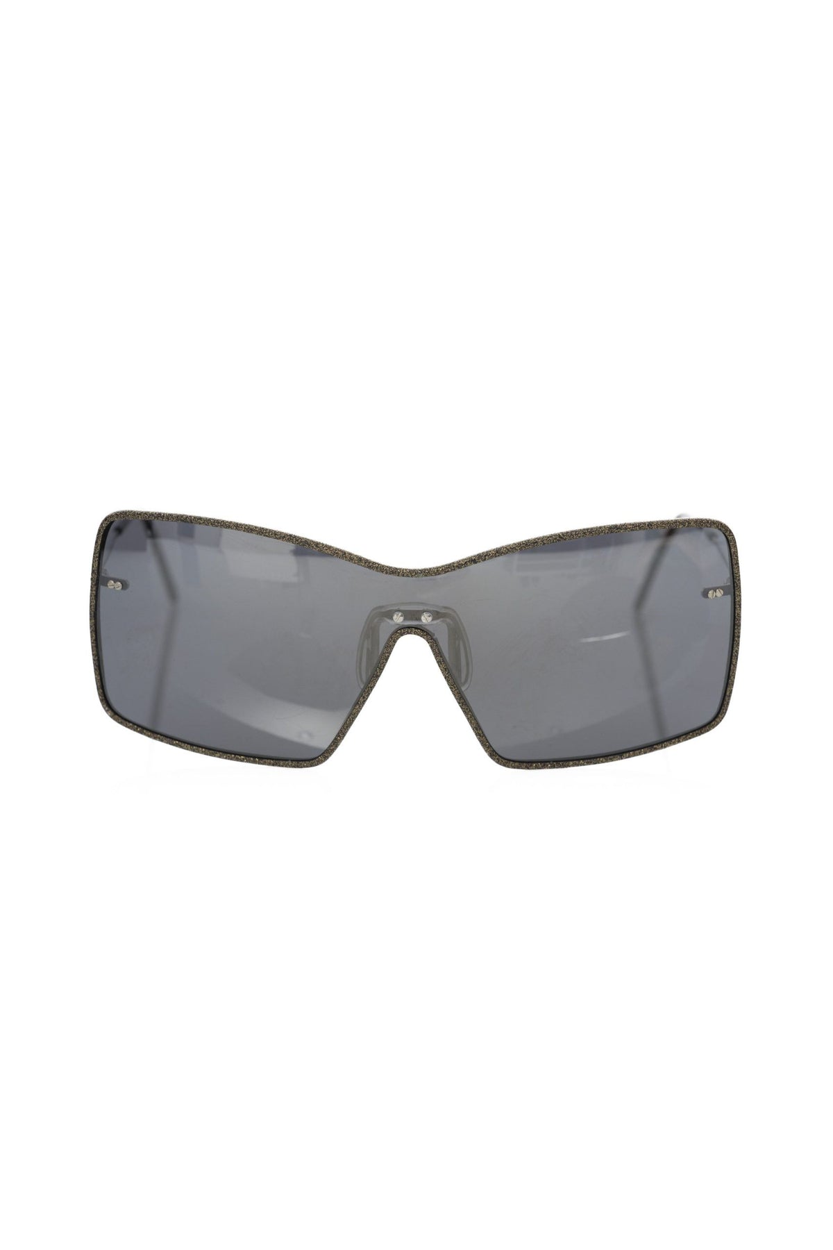 Frankie Morello Black Metallic Fiber Women Sunglasses